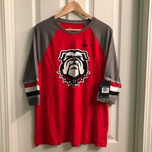 NWT Nike XL 3/4 Sleeve UGA Georgia Tee